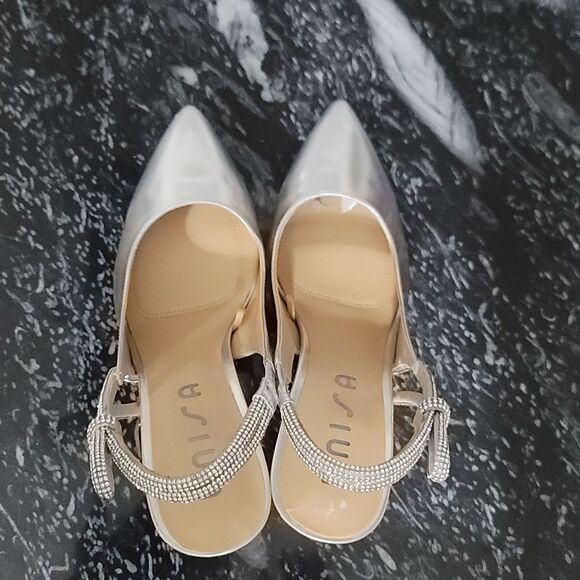BRAND NEW UNISA SLINBACK HEELS with RHINESTONE POINTED TOEPUMP - Picture 5 of 14